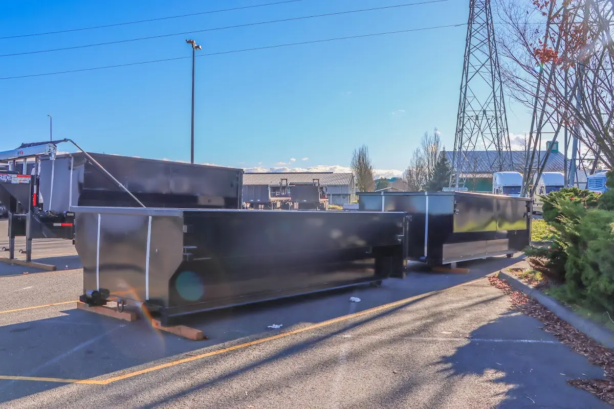 Roll-off dumpster ready for waste disposal at job site for Estate Cleanout Dumpster Rental in Northfield